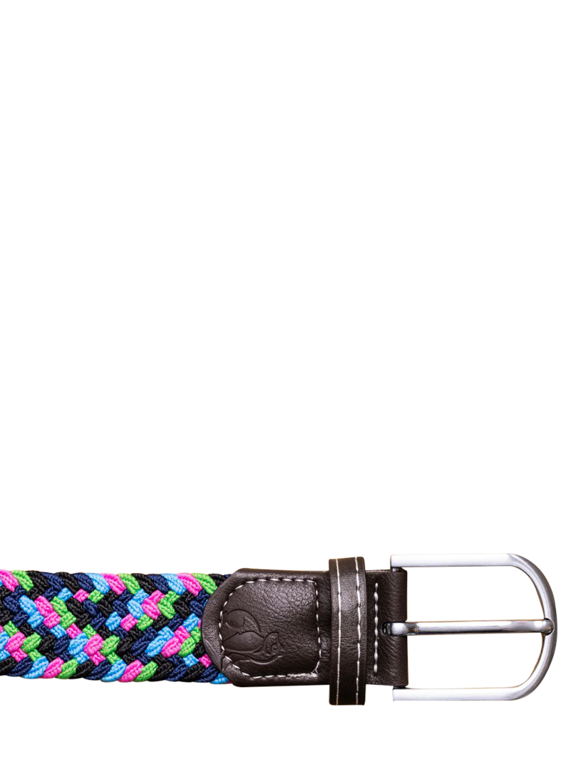 Product image 3 of 5, which shows Swole Panda Zigzag Woven Belt, Neon, S