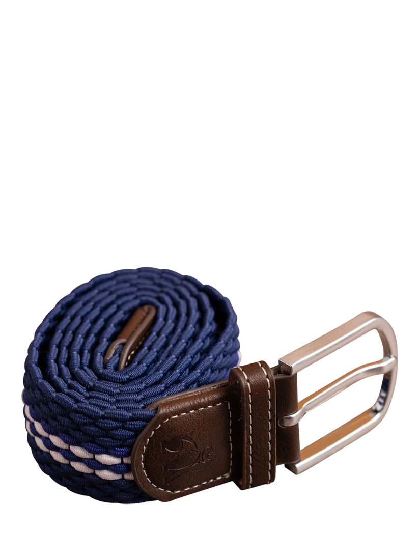 Product image 2 of 6, which shows Swole Panda Stripe Woven Belt, Navy, S