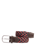 Swole Panda Zigzag Woven Belt, Grey/Red