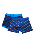 Swole Panda Balloons & Plain Bamboo Boxer Shorts, Pack of 2, Navy/Blue