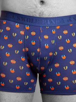 Swole Panda Balloons & Plain Bamboo Boxer Shorts, Pack of 2, Navy/Blue - view 2, Navy/Blue