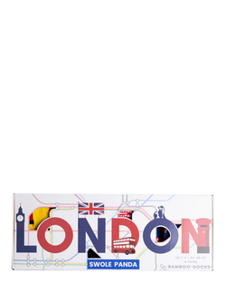 Swole Panda London Box Bamboo Socks, Pack of 4, Multi, Multi