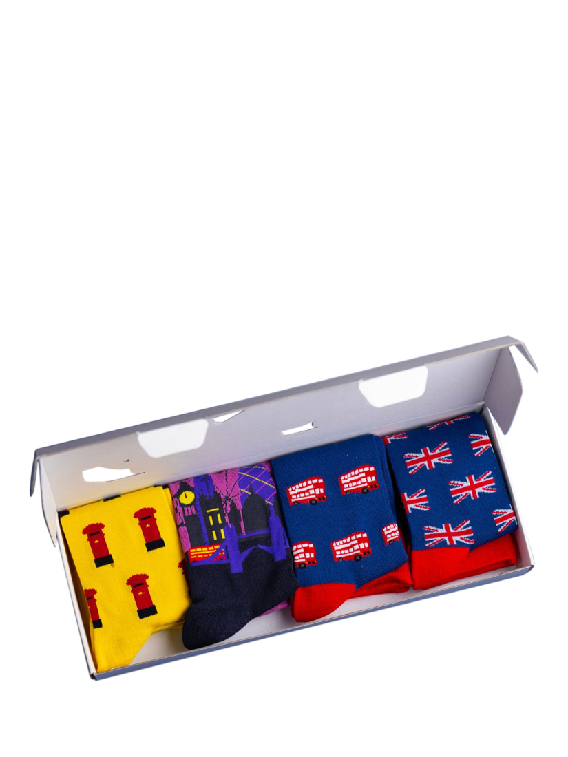 Product image 2 of 7, which shows Swole Panda London Box Bamboo Socks, Pack of 4, Multi, 7-11