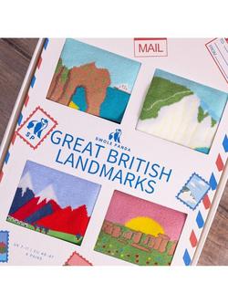 Swole Panda Great British Landmarks Bamboo Socks Gift Box, Pack of 4, Multi - view 2, Multi