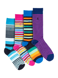 Swole Panda Stripe Bamboo Socks, Pack of 4, Multi, Multi