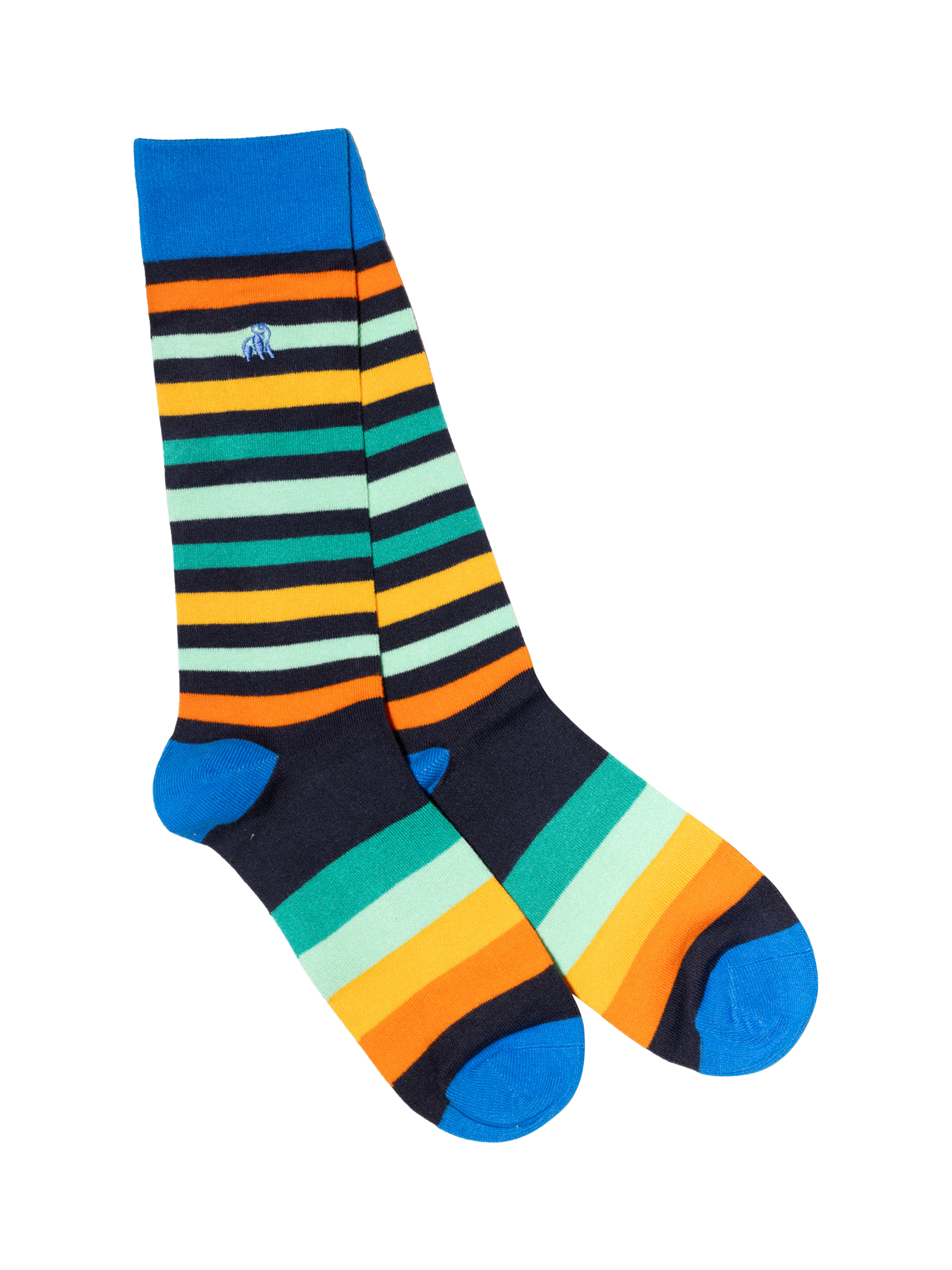 Product image 3 of 9, which shows Swole Panda Stripe Bamboo Socks, Pack of 4, Multi, 7-11