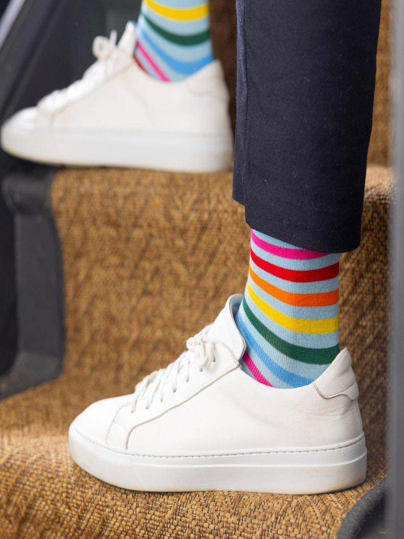 Product image 8 of 9, which shows Swole Panda Stripe Bamboo Socks, Pack of 4, Multi, 7-11