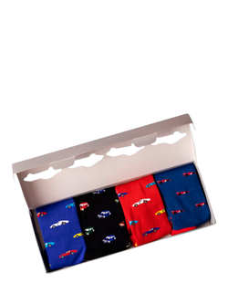 Swole Panda Racing Car Socks, Pack of 4, Size 7-11, 