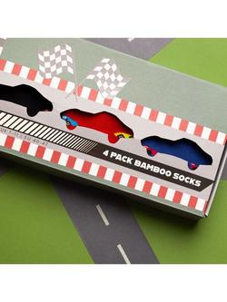 Swole Panda Racing Car Socks, Pack of 4, Size 7-11 - view 2, 