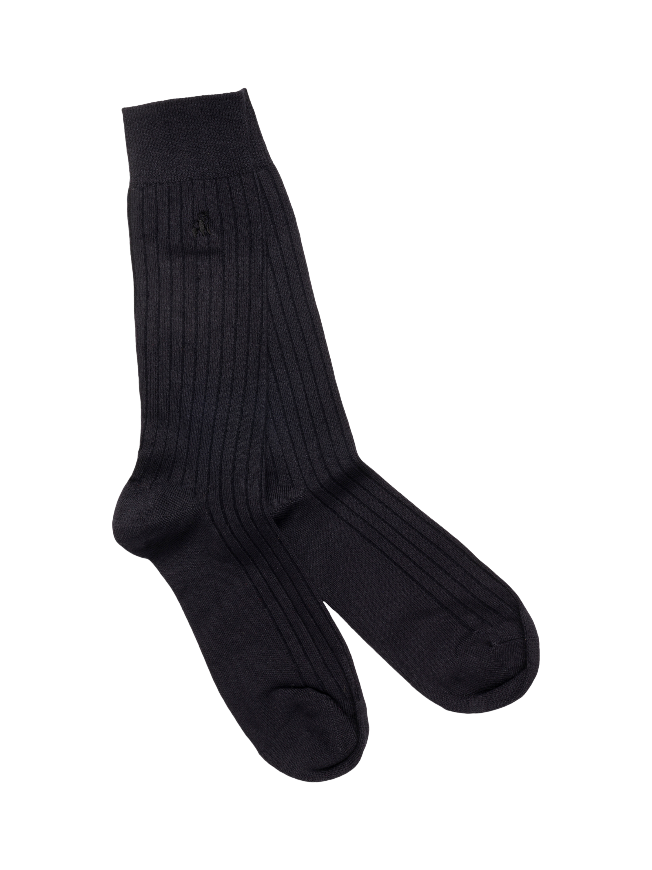 Product image 2 of 3, which shows Swole Panda Comfort Cuff Bamboo Socks, Pack of 4, Navy, 7-11