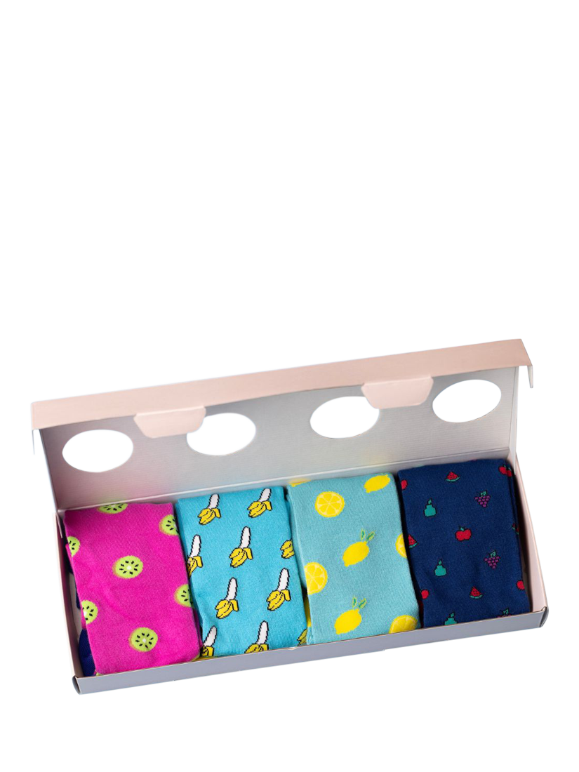 Product image 2 of 7, which shows Swole Panda Fruit Bamboo Socks Gift Box, Pack of 4, Multi, 7-11