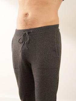 Truly Men's Cashmere Lounge Joggers, Charcoal Marl - view 2, Charcoal Marl
