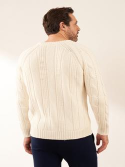 Truly Wool Blend Fisherman's Knit Jumper - view 2, Ivory