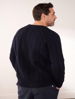 Truly Wool Blend Fisherman's Knit Jumper - view 2, Midnight