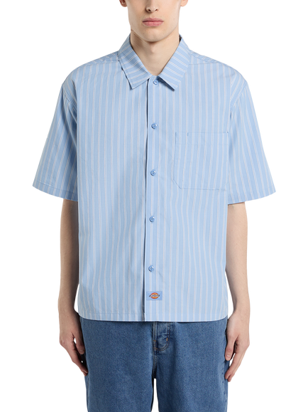 Dickies Venedocia Stripe Short Sleeve Shirt, Endless Sky, Endless Sky