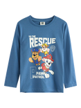 Lindex Kids' Cotton Long Sleeved Paw Patrol Top, Light Dusty Blue