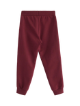 Lindex Kids' Cotton Striped Jogging Bottoms, Dk Dusty Red