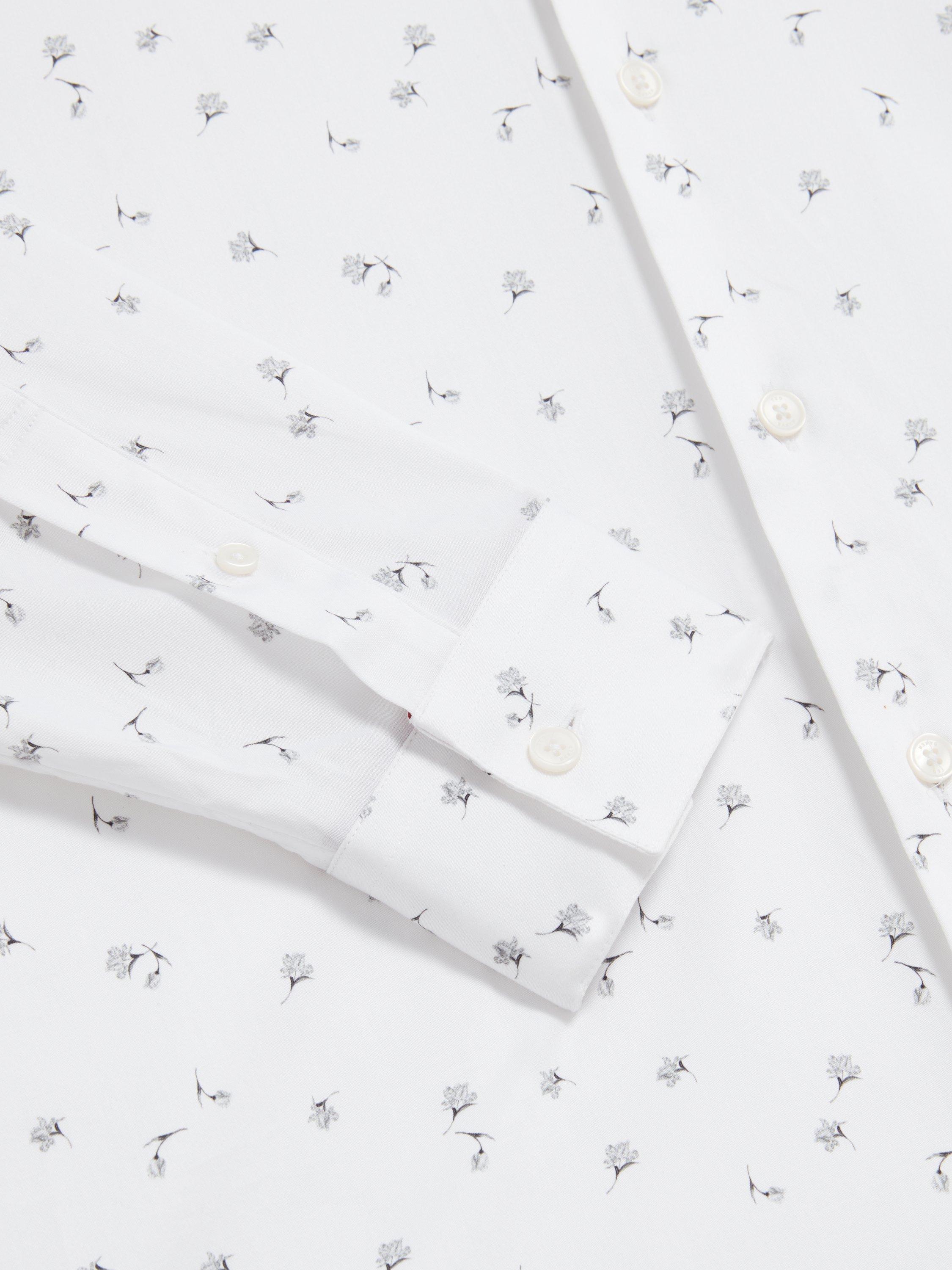 Product image 7 of 7, which shows Ted Baker Iskran Floral Print Cotton Blend Shirt, White, S