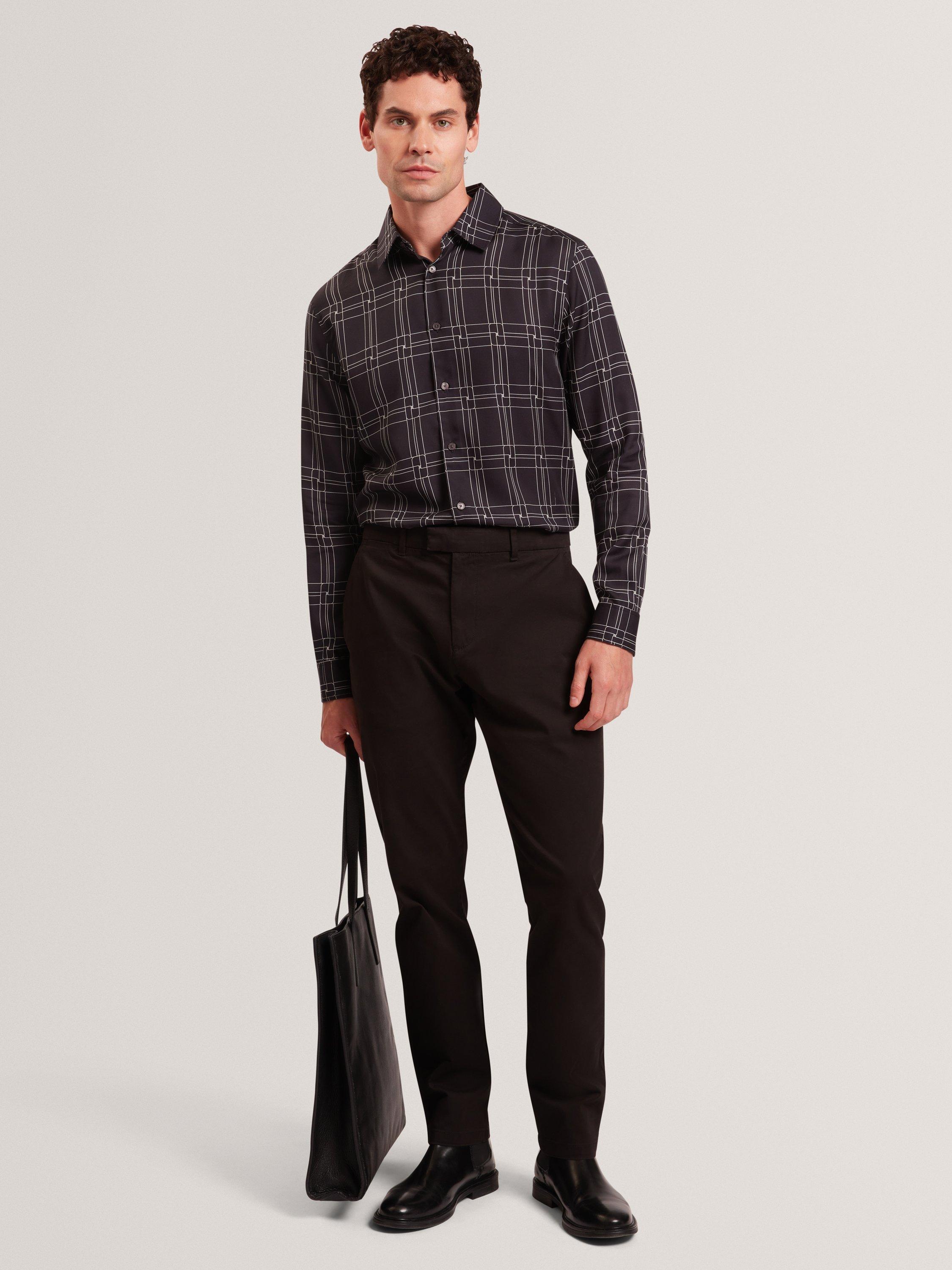 Product image 4 of 7, which shows Ted Baker Lirra Check Print Shirt, Black, S