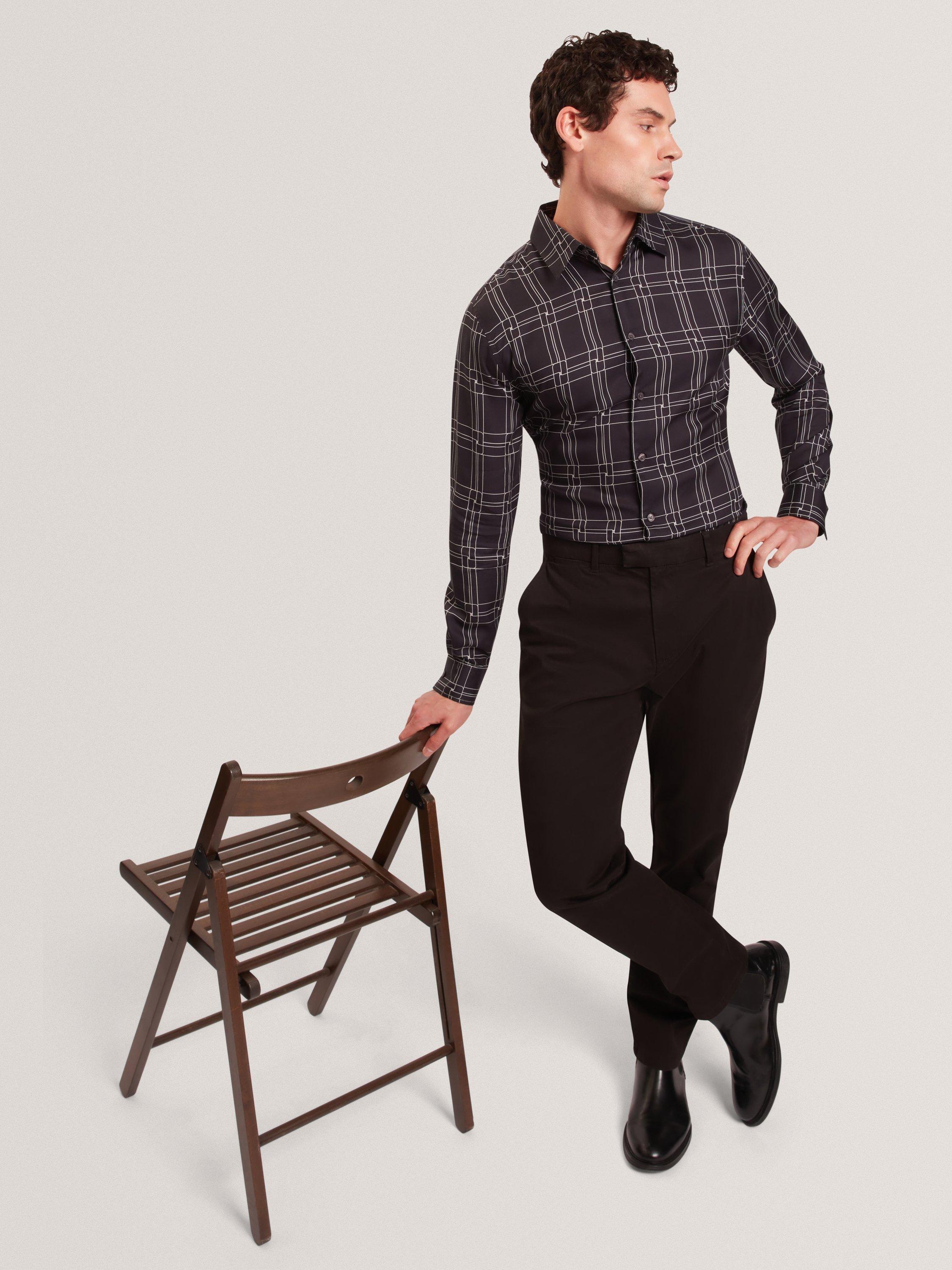 Product image 5 of 7, which shows Ted Baker Lirra Check Print Shirt, Black, S