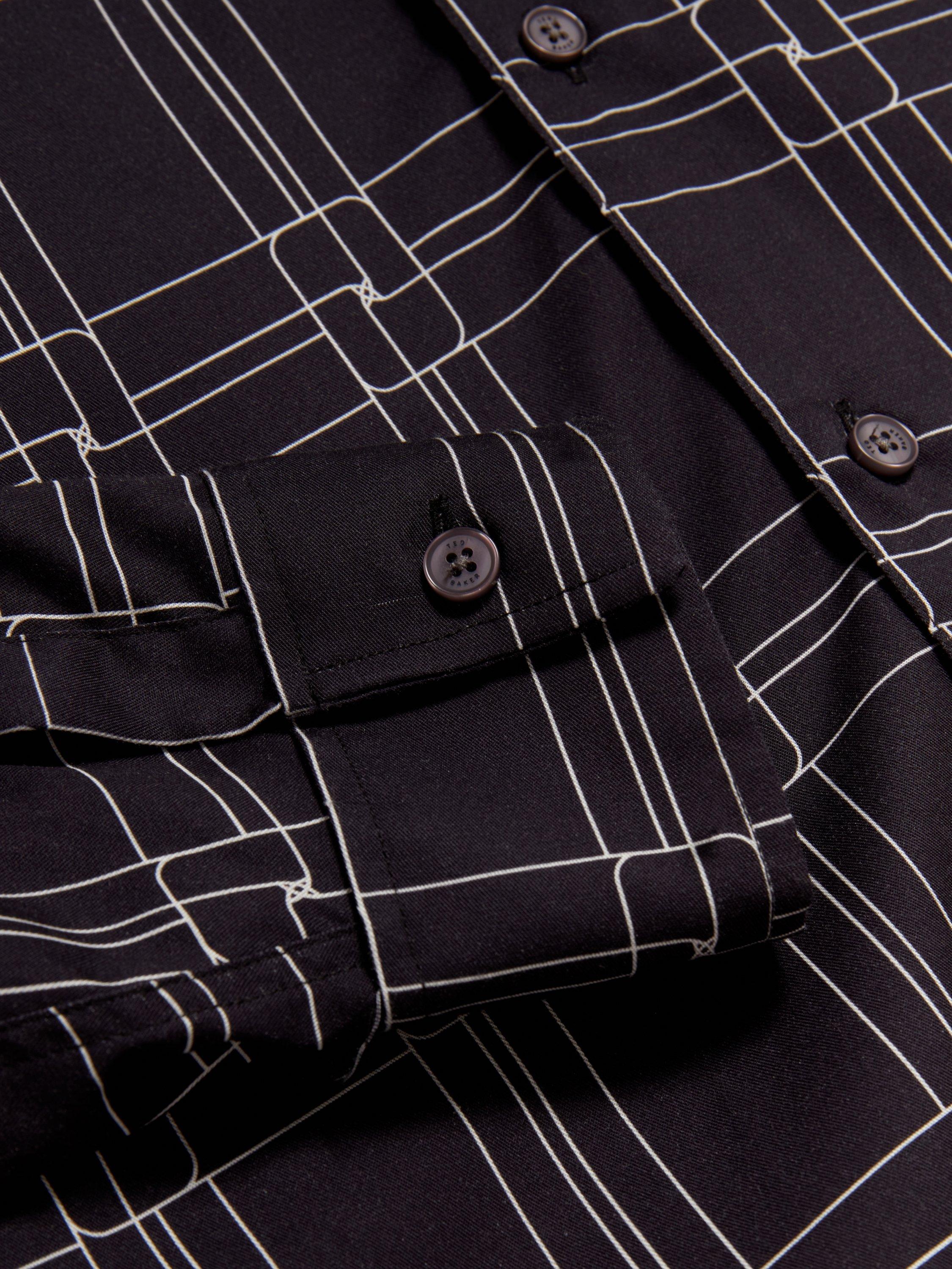 Product image 7 of 7, which shows Ted Baker Lirra Check Print Shirt, Black, S