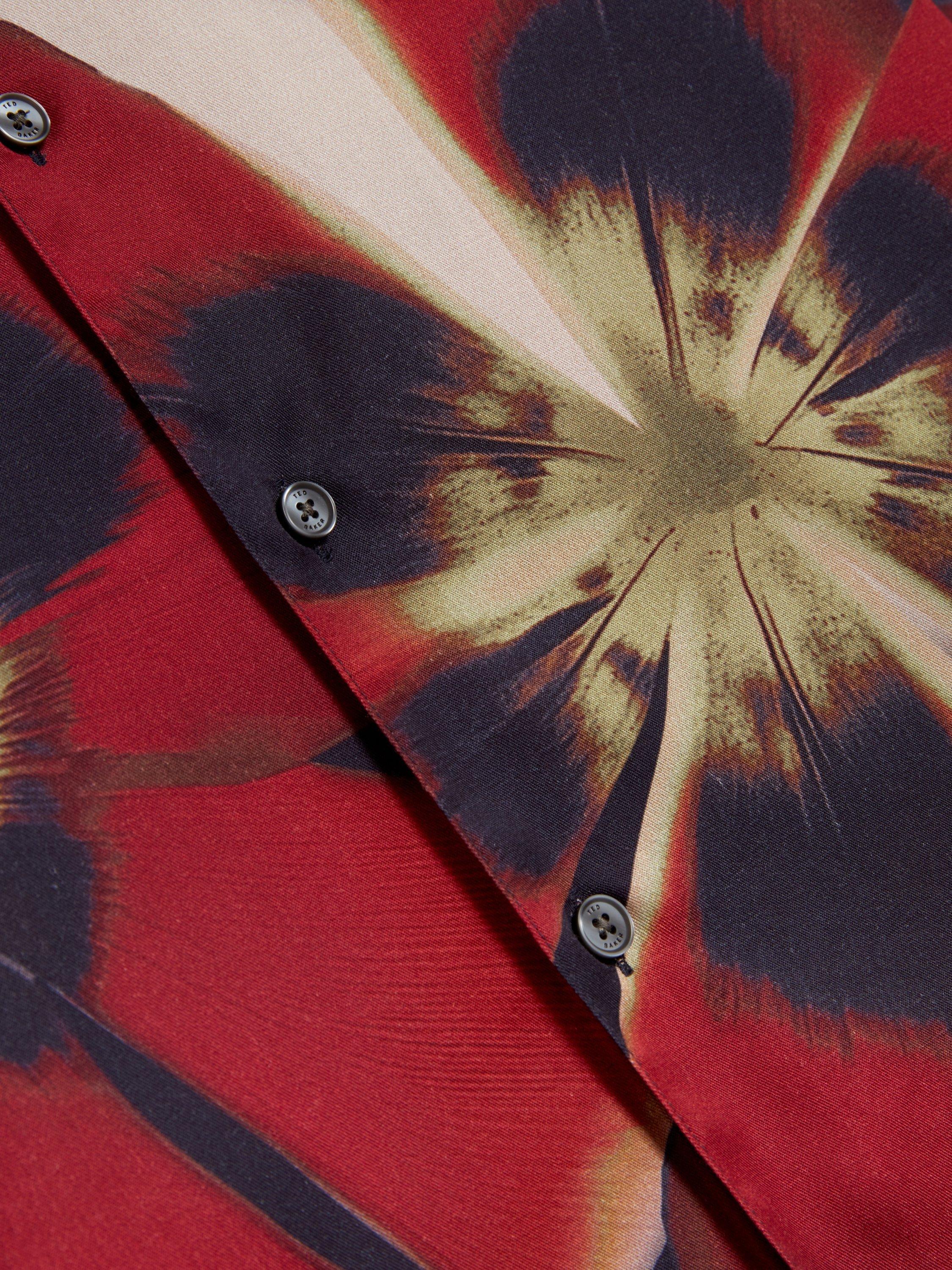 Product image 7 of 7, which shows Ted Baker Phelin Floral Print Cotton Blend Shirt, Navy, S