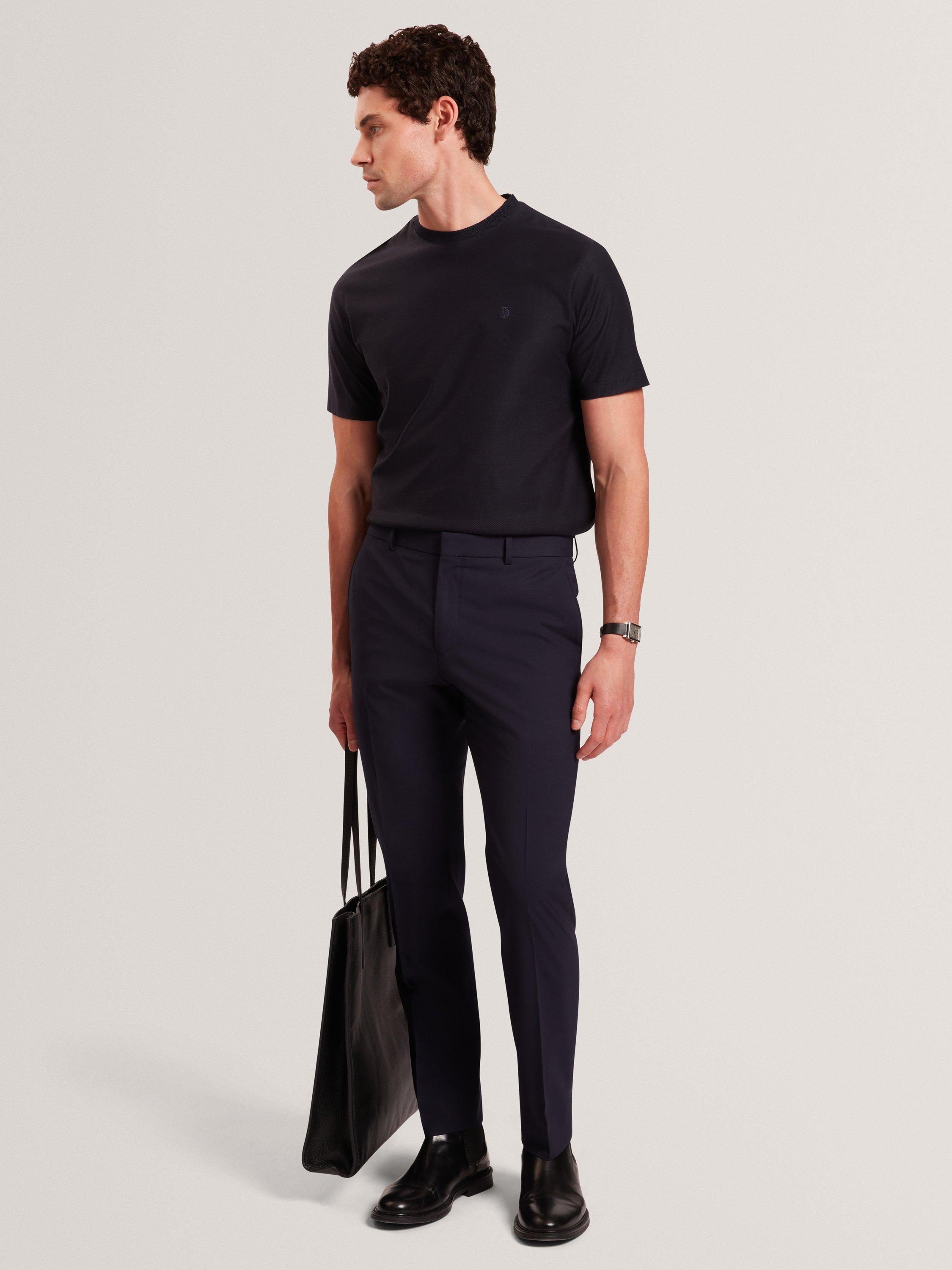 Product image 4 of 7, which shows Ted Baker Kaelith Crew Neck Cotton T-Shirt, Navy, S