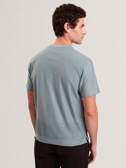 Ted Baker Kaelith Crew Neck Cotton T-Shirt, Teal-blue - view 2, Teal-blue