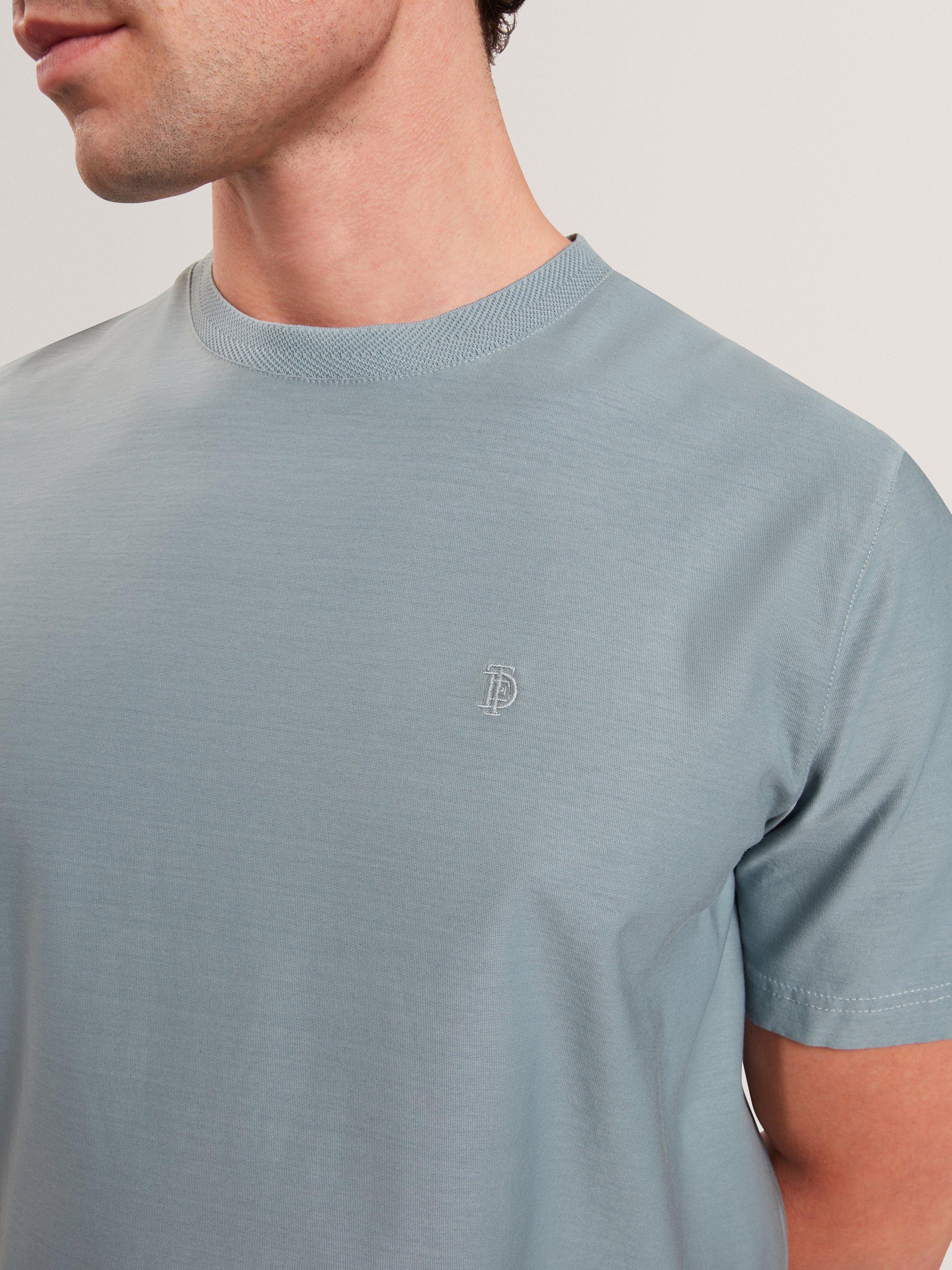 Product image 3 of 7, which shows Ted Baker Kaelith Crew Neck Cotton T-Shirt, Teal-blue, S