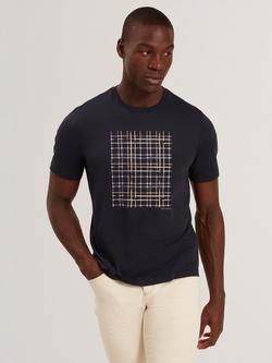 Ted Baker Sionan Crew Neck Short Sleeve Cotton T-Shirt, Navy, Navy