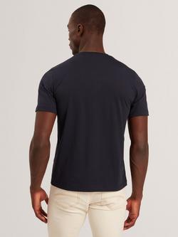 Ted Baker Sionan Crew Neck Short Sleeve Cotton T-Shirt, Navy - view 2, Navy