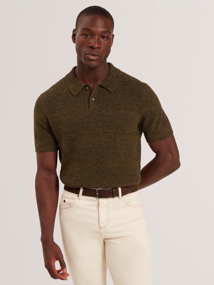 Ted Baker Mavik Wool Blend Polo Shirt, Brown-tan, Brown-tan