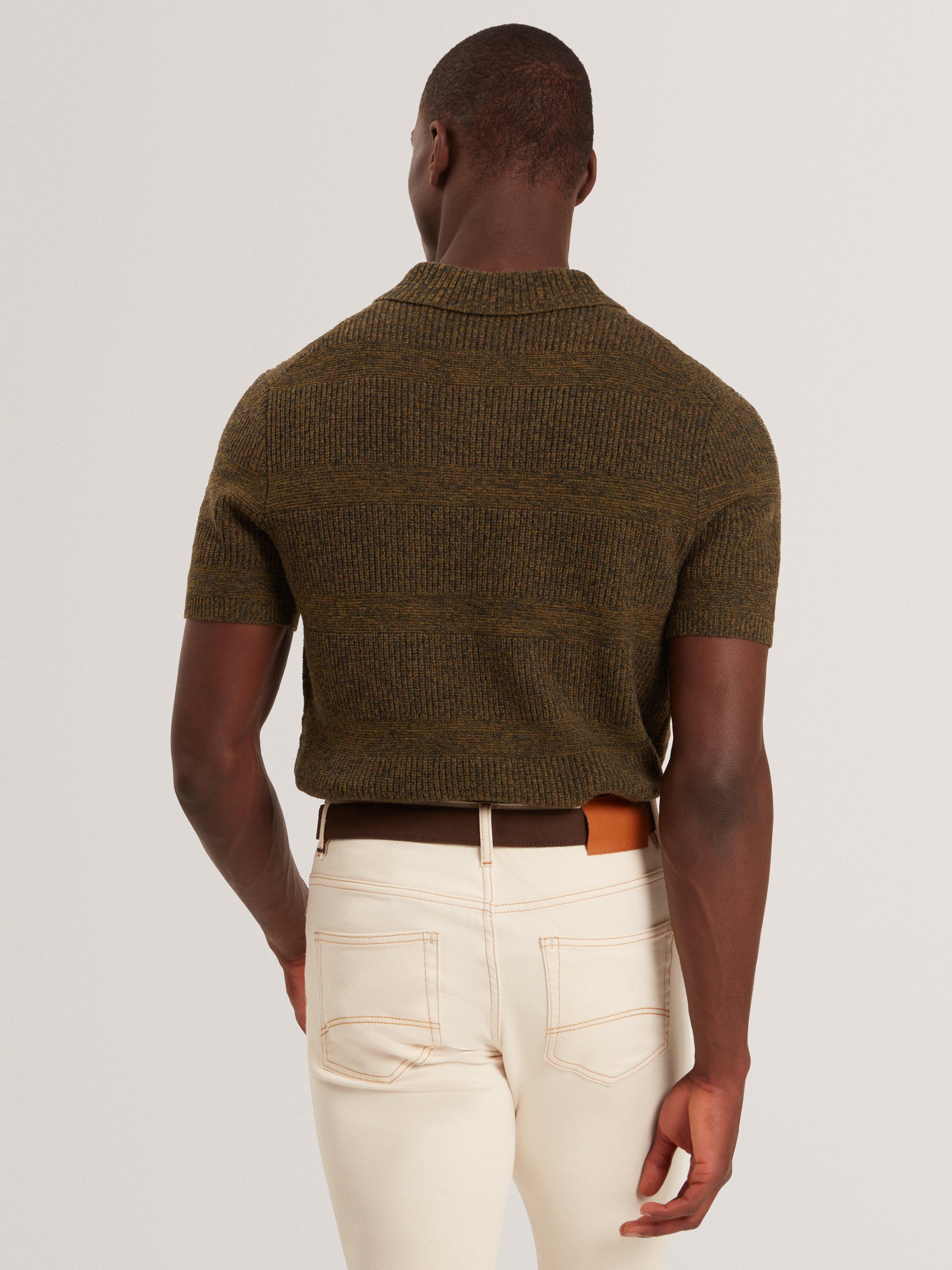 Product image 2 of 6, which shows Ted Baker Mavik Wool Blend Polo Shirt, Brown-tan, S
