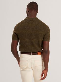 Ted Baker Mavik Wool Blend Polo Shirt, Brown-tan - view 2, Brown-tan