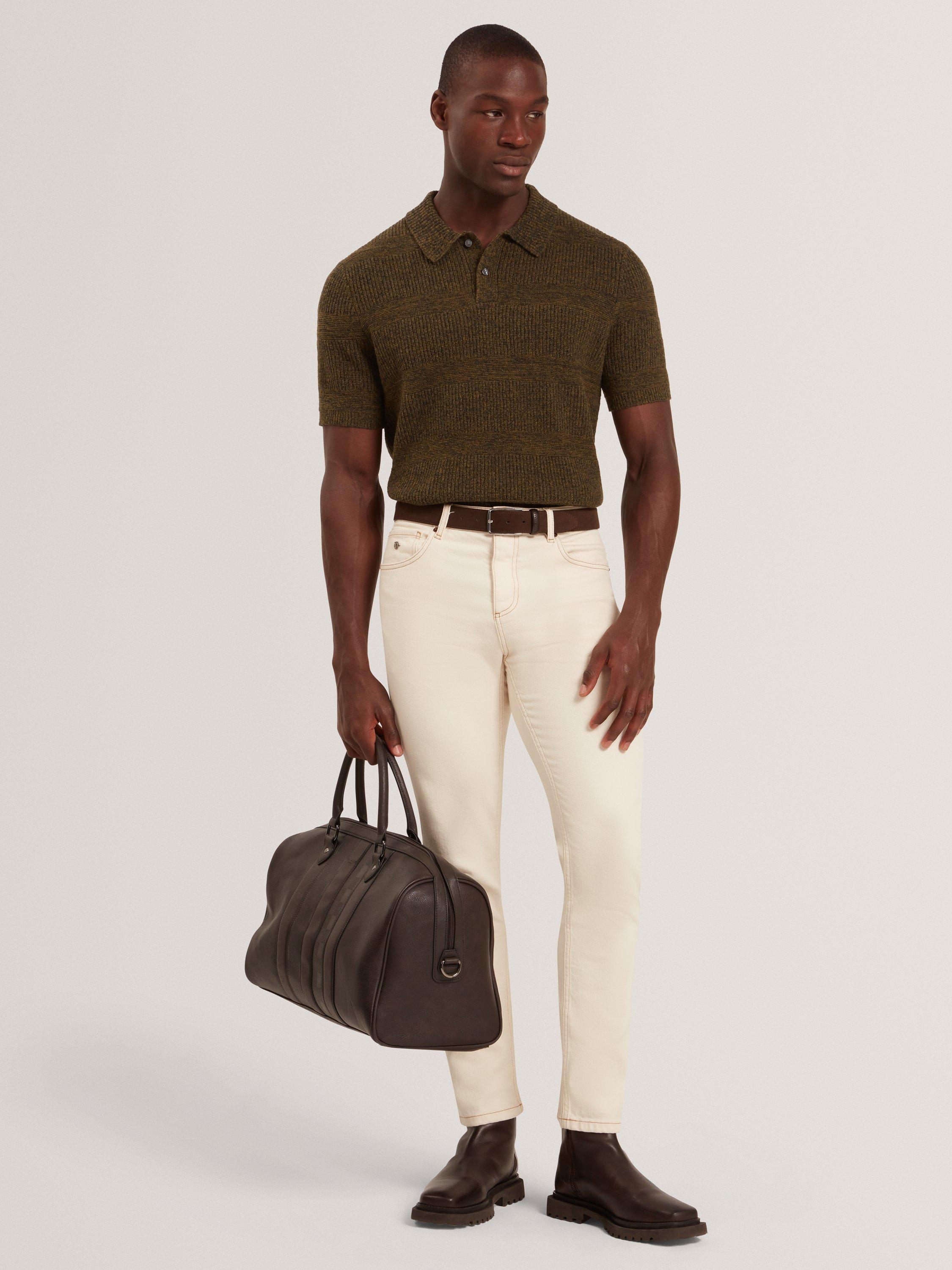 Product image 4 of 6, which shows Ted Baker Mavik Wool Blend Polo Shirt, Brown-tan, S