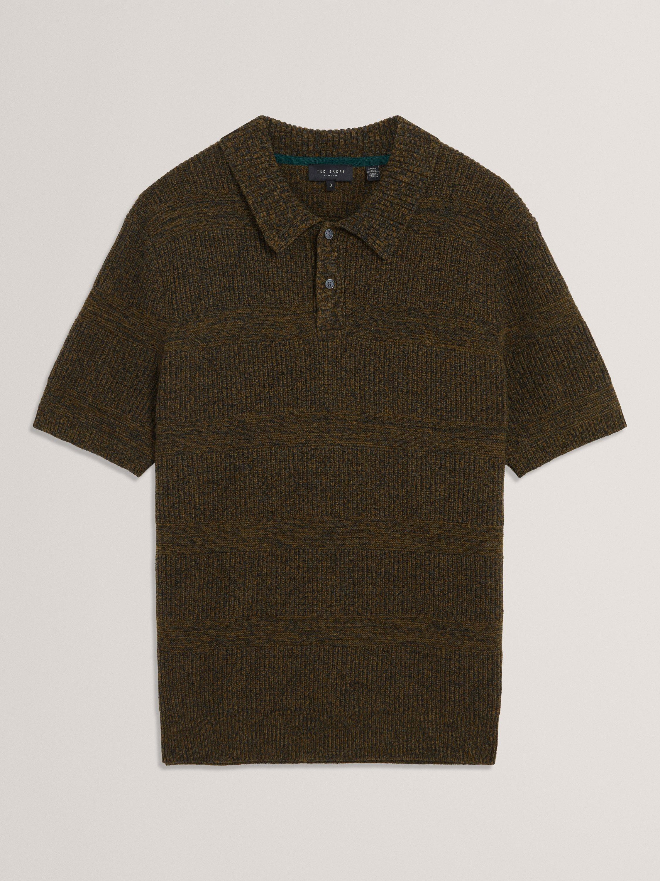 Product image 5 of 6, which shows Ted Baker Mavik Wool Blend Polo Shirt, Brown-tan, S