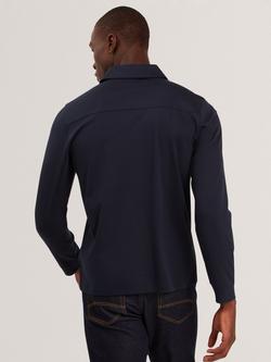 Ted Baker Quillon Long Sleeve Cotton Polo Shirt, Navy - view 2, Navy