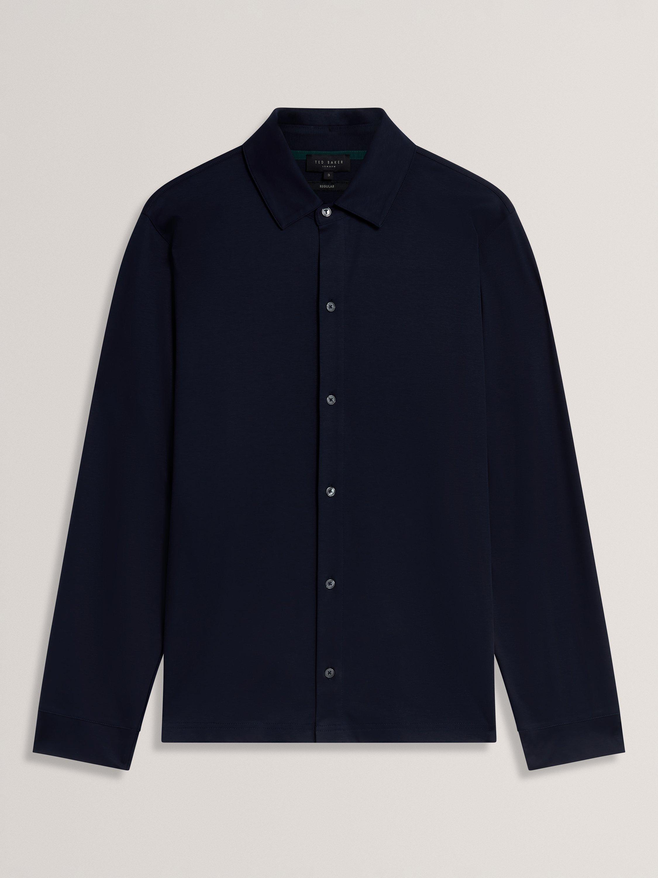 Product image 6 of 7, which shows Ted Baker Quillon Long Sleeve Cotton Polo Shirt, Navy, S