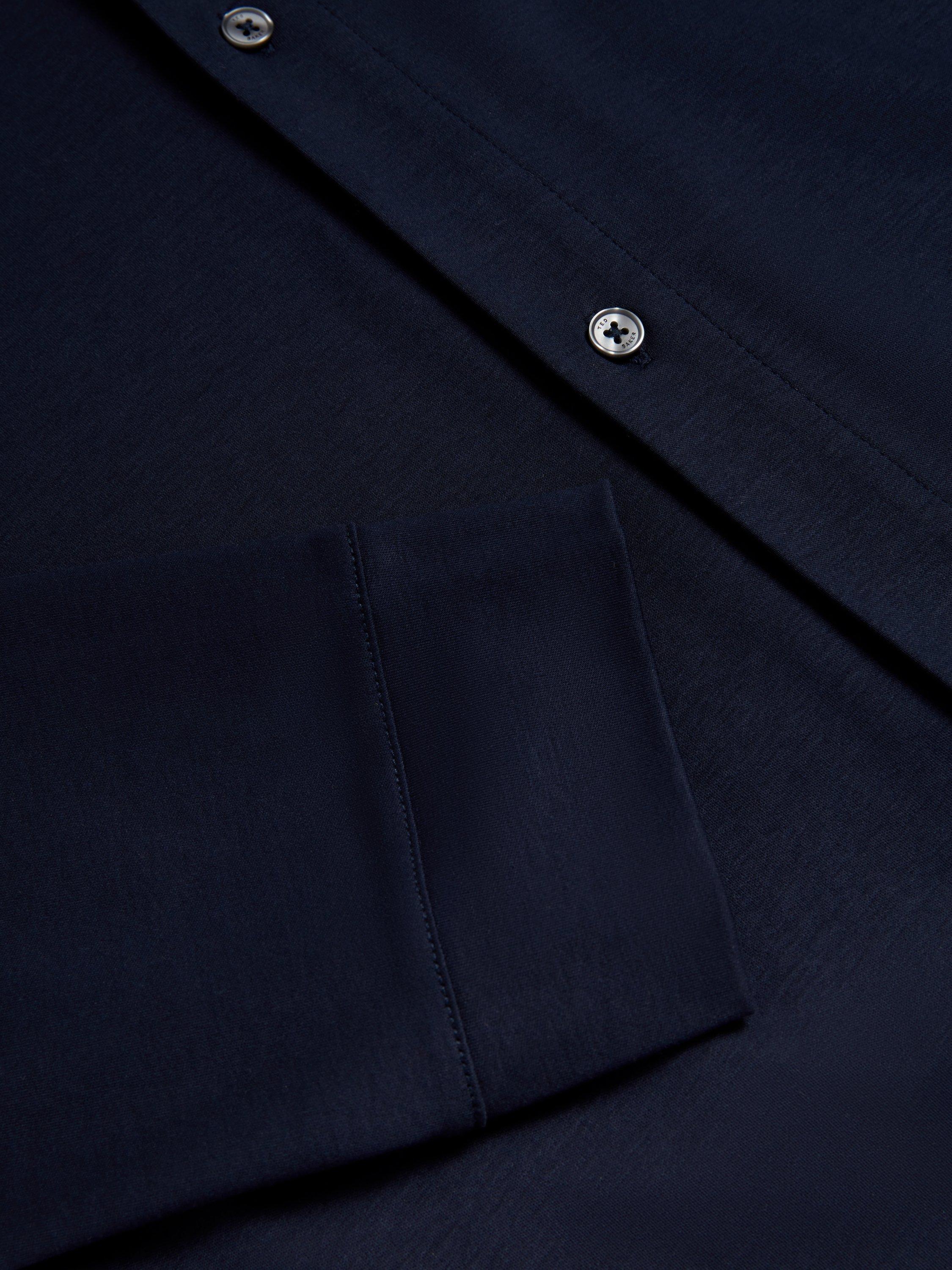 Product image 7 of 7, which shows Ted Baker Quillon Long Sleeve Cotton Polo Shirt, Navy, S