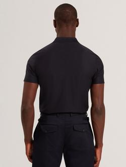 Ted Baker Zorin Half Zip Cotton Polo Shirt, Navy - view 2, Navy