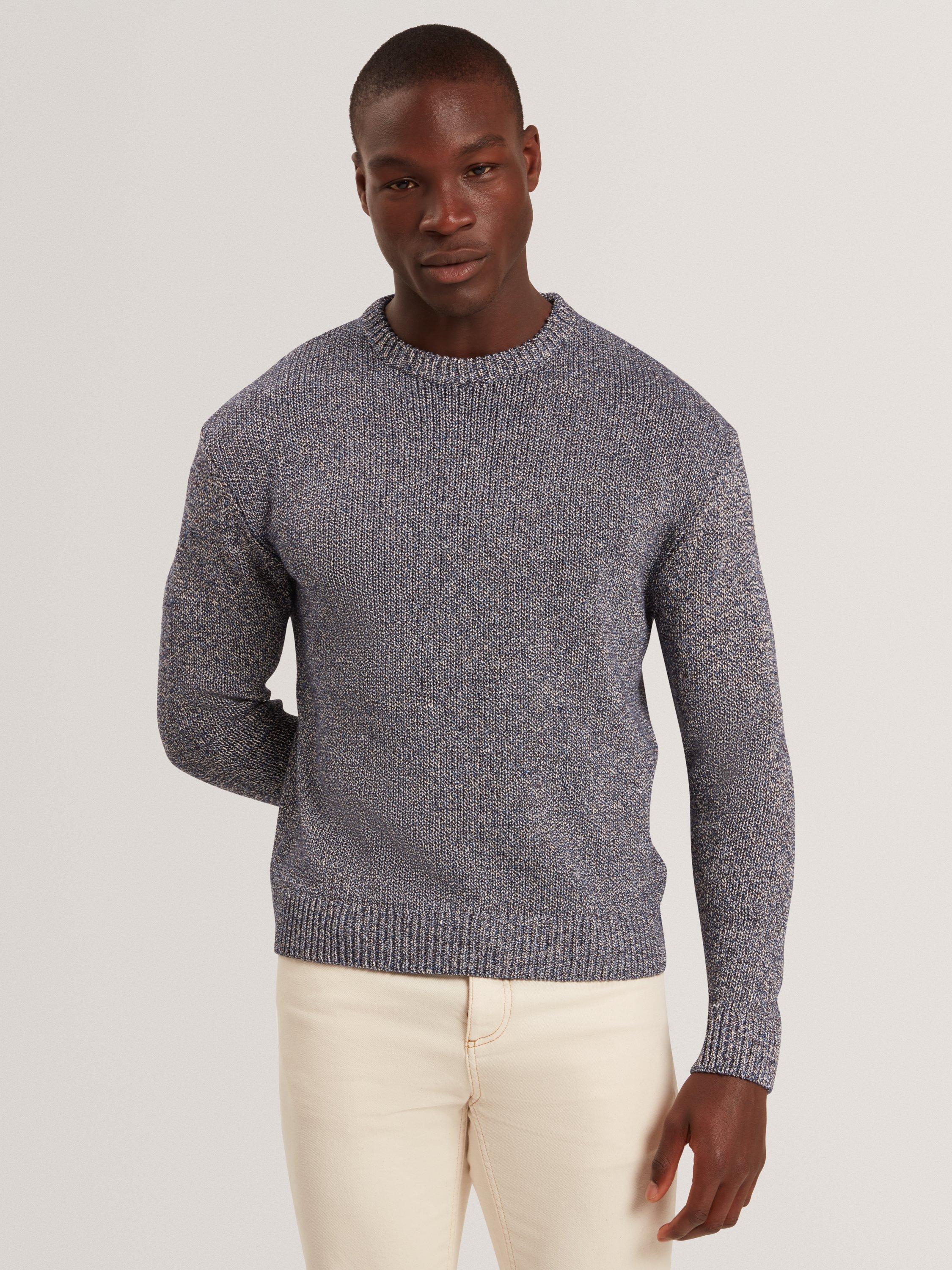 Product image 1 of 7, which shows Ted Baker Charliz Cotton Blend Knit Jumper, Navy, S