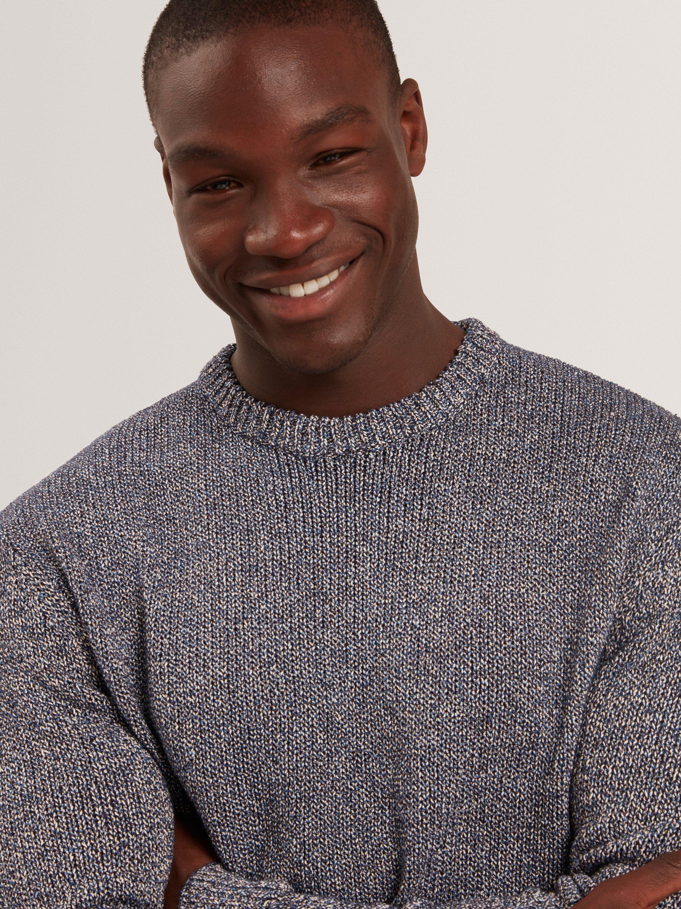 Product image 3 of 7, which shows Ted Baker Charliz Cotton Blend Knit Jumper, Navy, S