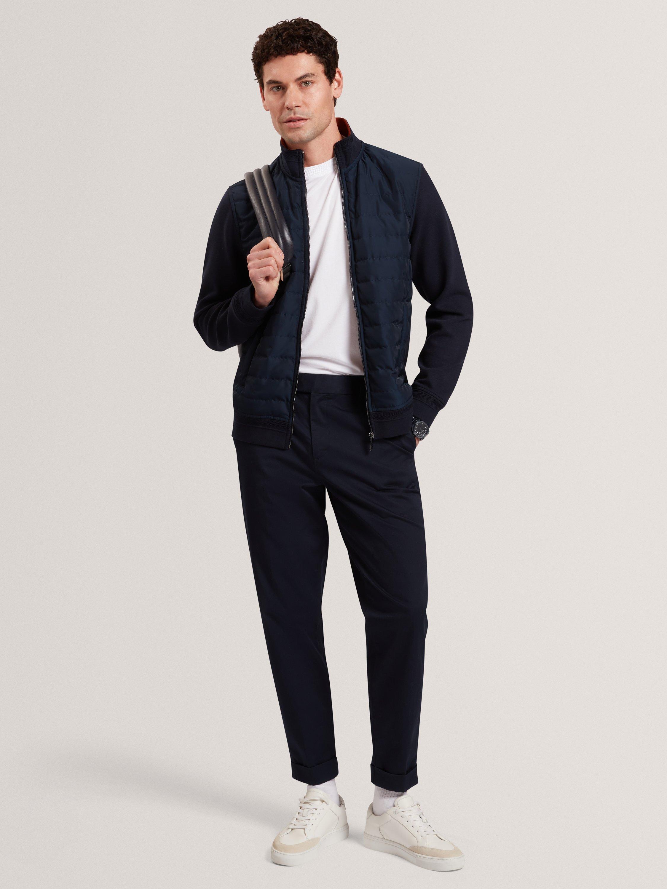 Product image 1 of 7, which shows Ted Baker Moses Straight Cotton Blend Chinos, Navy, 30R