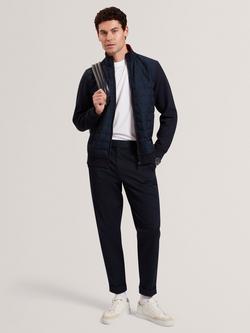 Ted Baker Moses Straight Cotton Blend Chinos, Navy, Navy