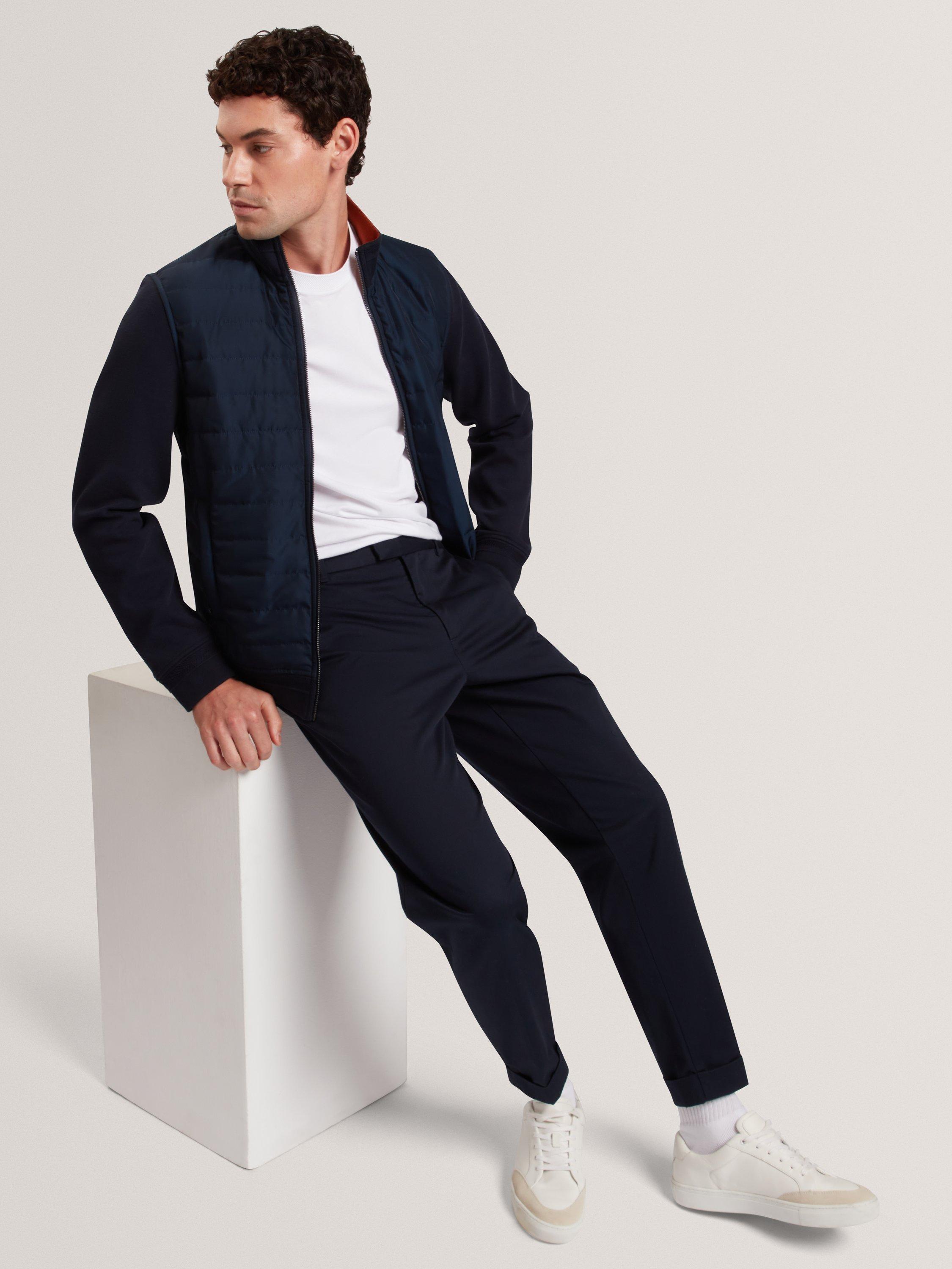 Product image 6 of 7, which shows Ted Baker Moses Straight Cotton Blend Chinos, Navy, 30R