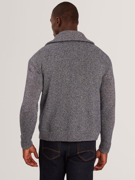 Ted Baker Varink Zip Front Cotton Blend Jumper, Navy - view 2, Navy