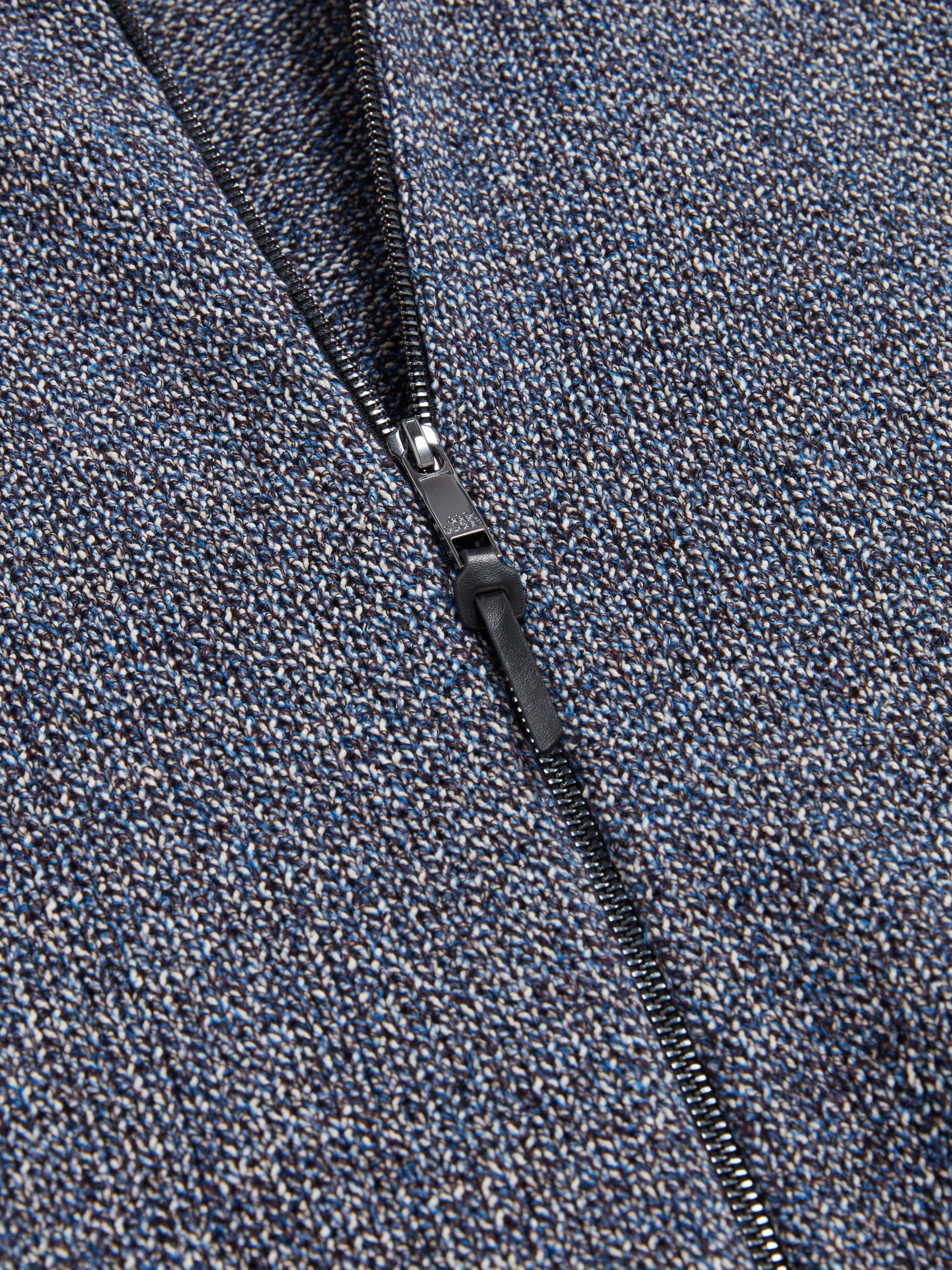 Product image 6 of 6, which shows Ted Baker Varink Zip Front Cotton Blend Jumper, Navy, S