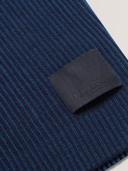 Ted Baker Timmno Crew Neck Ribbed Jumper, Navy - view 2, Navy