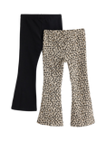 Lindex Kids' Cotton Blend Flared Leggings, Pack of 2, Black