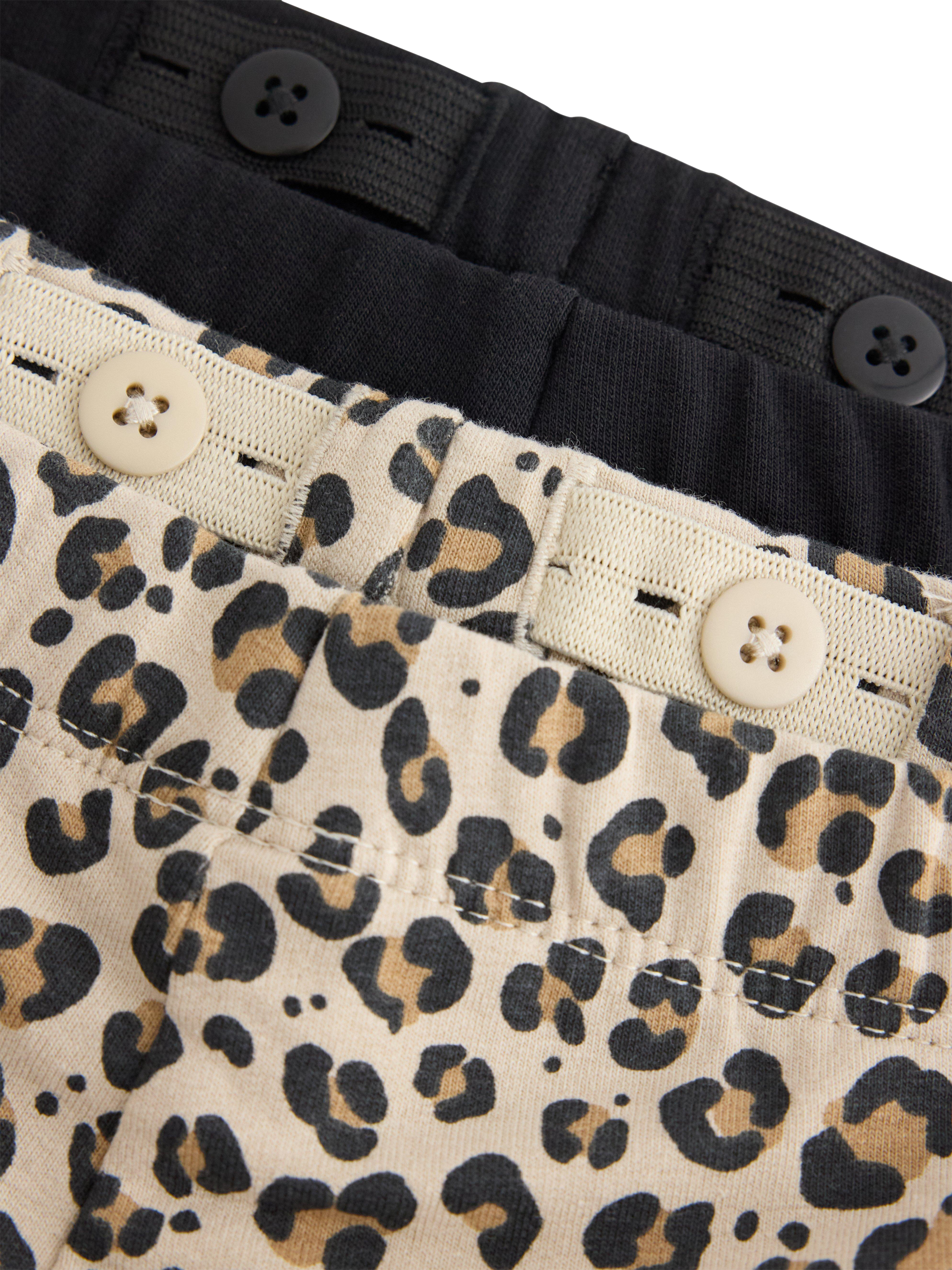 Product image 3 of 3, which shows Lindex Kids' Cotton Blend Flared Leggings, Pack of 2, Black, 4-5 years